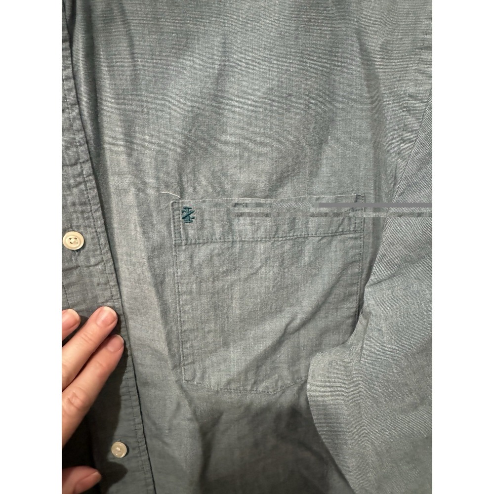 IZOD LACOSTE Men's Long Sleeve Shirt Button Down Large L Heathered Green Preppy - Picture 5 of 5